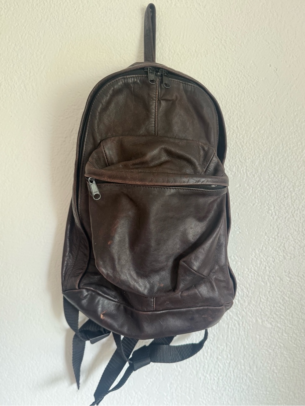 Vintage Leather Backpack Dark Brown Supple Medium Size Georgetown Leather Design